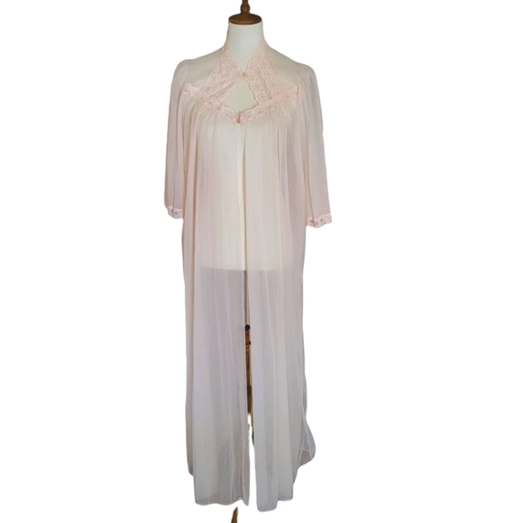 Vintage - 1950's Peach Nylon‎ Peignoir Set - Picture 9 of 9